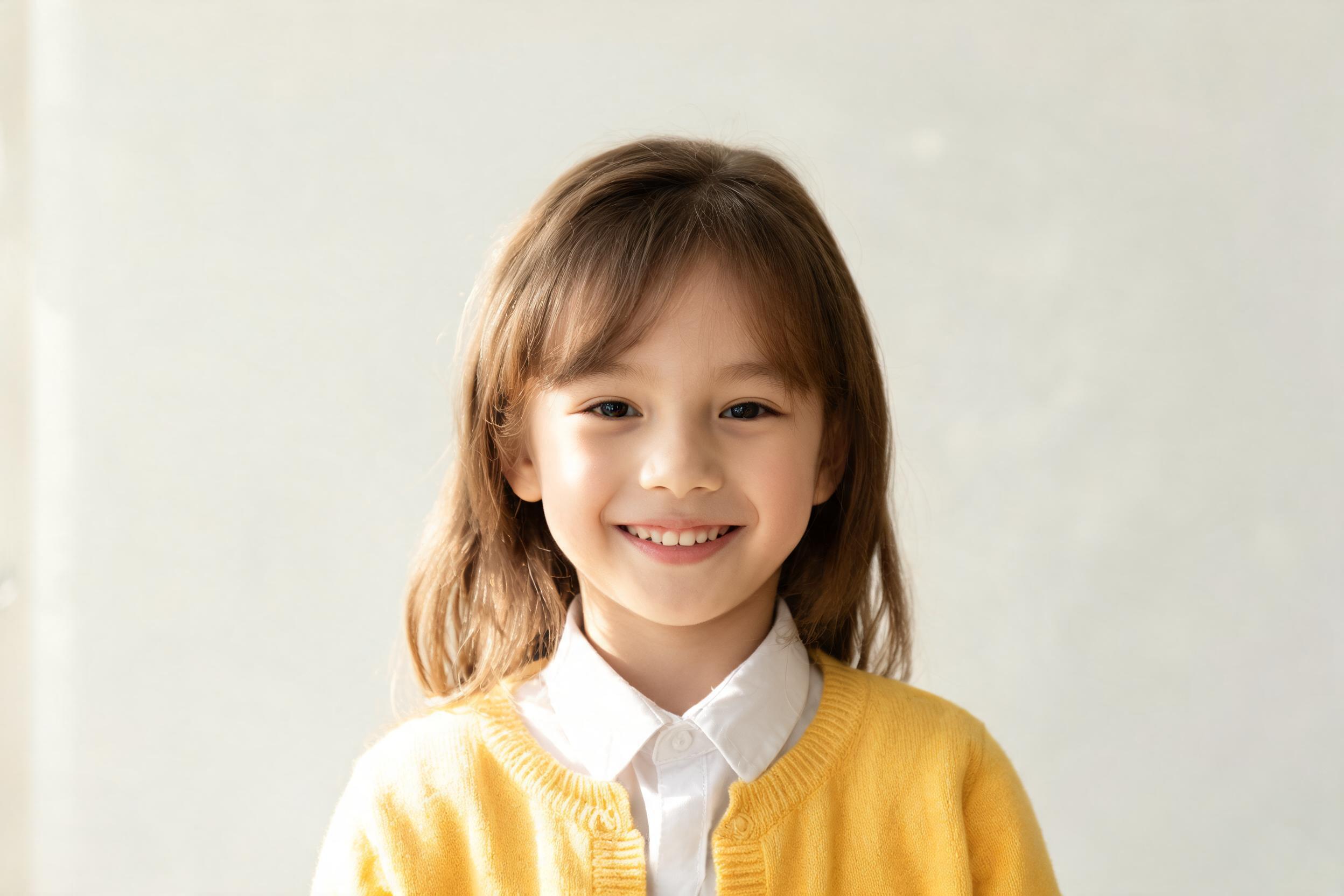Realistic child girl portrait preview