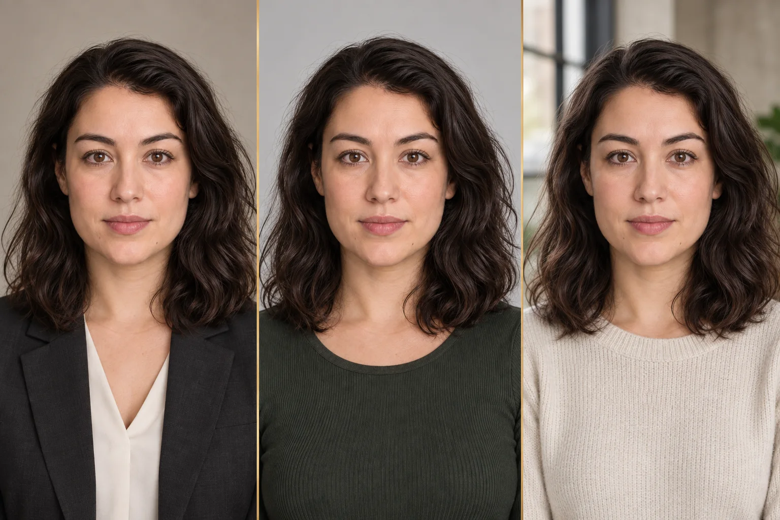 Comparison of Corporate, Studio, and Modern portrait styles