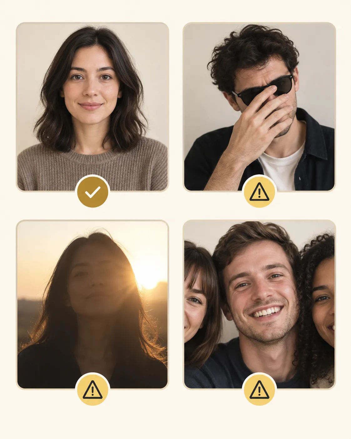 Visual guide for portrait photo upload