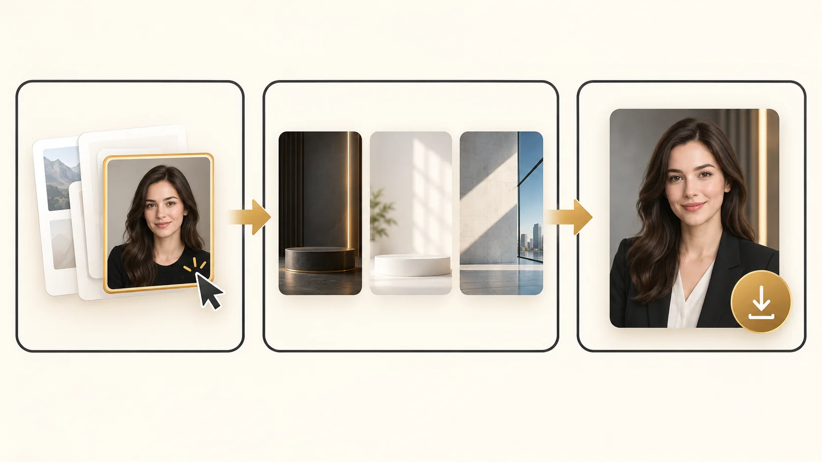 Diagram of the three-step portrait process